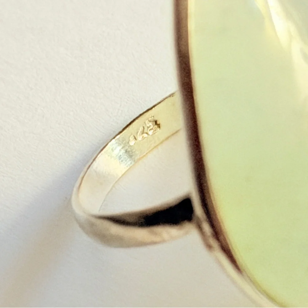 New Aventurine Elegant Green Quartz 925 Sterling Silver Tear Drop Artisan Ring